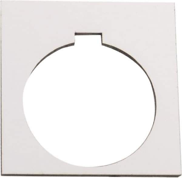 Schneider Electric - Square, Plastic Legend Plate - Blank - White Background, Black Letters, 1.2 Inch Hole Diameter, 1-3/4 Inch Square - Eagle Tool & Supply