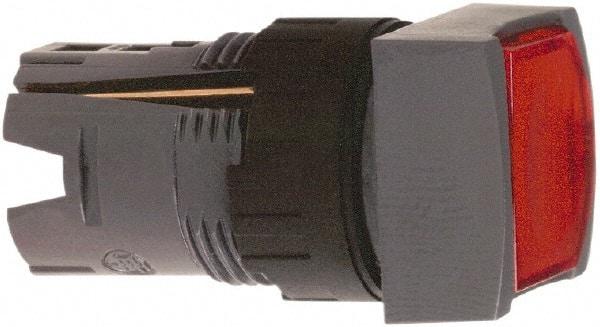 Schneider Electric - 16mm Mount Hole, Flush, Pushbutton Switch Only - Square, Red Pushbutton, Illuminated, Momentary (MO), Vibration Resistant - Eagle Tool & Supply