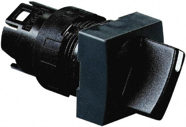 Schneider Electric - 16mm Mount Hole, 2 Position, Handle Operated, Selector Switch Only - Black, Maintained (MA), Shock and Vibration Resistant - Eagle Tool & Supply