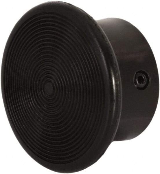 Schneider Electric - Extended Mushroom Head Pushbutton Switch 1-3/8" Screw-On Knob - Black, Round Button, Nonilluminated - Eagle Tool & Supply