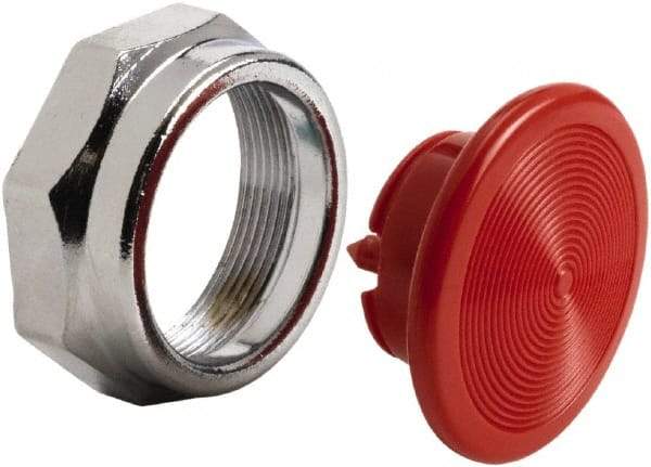 Schneider Electric - Extended Mushroom Head Pushbutton Switch 1-3/8" Snap-In Knob - Red, Round Button, Nonilluminated - Eagle Tool & Supply