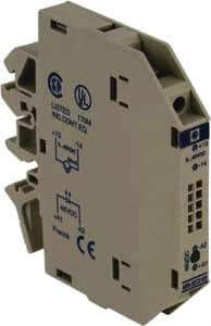 Schneider Electric - 10.5 Milliamp, NC Configuration, Interface Relay Module - DIN Rail Mount, 23 to 131°F, 48 VDC - Eagle Tool & Supply