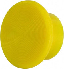 Schneider Electric - Extended Mushroom Head Pushbutton Switch Knob - Yellow, Round Button, Incandescent Lamp, Illuminated - Eagle Tool & Supply