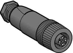 Telemecanique Sensors - 3 Amp, M12 4 Pin Female Straight Field Attachable Connector Sensor and Receptacle - 125 VAC, 150 VDC, IP67 Ingress Rating - Eagle Tool & Supply