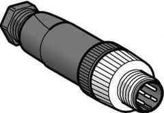 Telemecanique Sensors - 3 Amp, M12 5 Pin Male Straight Field Attachable Connector Sensor and Receptacle - 30 VAC, 36 VDC, IP67 Ingress Rating - Eagle Tool & Supply