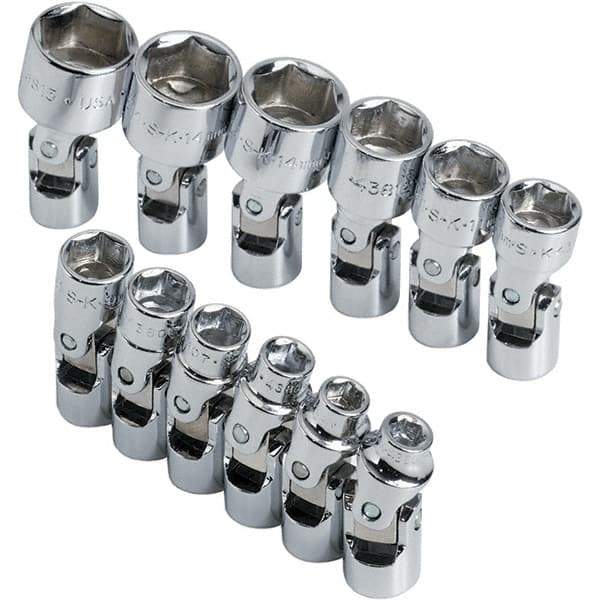 SK - 1/4" Drive Standard Socket Set - 5 to 15mm, Metric Measurement Standard - Eagle Tool & Supply