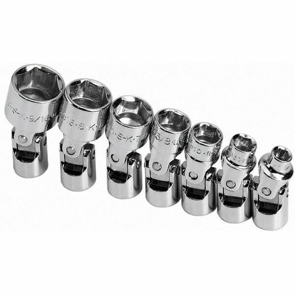 SK - 1/4" Drive Standard Socket Set - 3/16 to 9/16", Inch Measurement Standard - Eagle Tool & Supply