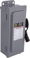 Square D - 100 Amp, 600 VAC/VDC, 4 Pole Fused Safety Switch - NEMA 12 & 3R, 75 hp at 600 VAC, 130 hp at 600 VDC (Triple Phase), 4PST Contact Form - Eagle Tool & Supply