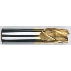 1/4" Dia. - 2-1/2 OAL - Chip Breaker-Solid CBD - TiCN-Single End Roughing End Mill - 4 FL - Eagle Tool & Supply