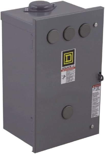 Square D - 3R NEMA Rated, 4 Pole, Electrically Held Lighting Contactor - 20 A (Tungsten), 30 A (Fluorescent), 110 VAC at 50 Hz, 120 VAC at 60 Hz, 4NO Contact Configuration - Eagle Tool & Supply