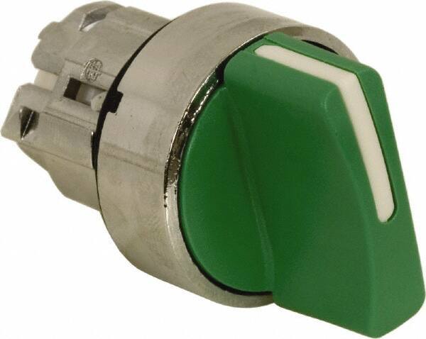 Schneider Electric - 22mm Mount Hole, 2 Position, Handle Operated, Selector Switch - Green, Maintained (MA), Nonilluminated, Shock, Vibration and Water Resistant - Eagle Tool & Supply