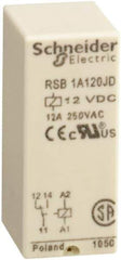 Schneider Electric - 3,000 VA Power Rating, Electromechanical Plug-in General Purpose Relay - 12 Amp at 250 VAC & 12 Amp at 28 VDC, 1CO, 12 VDC - Eagle Tool & Supply