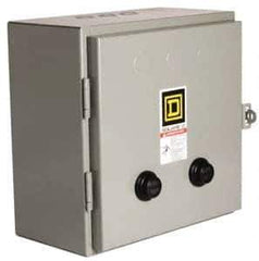 Square D - 110 Coil VAC at 50 Hz, 120 Coil VAC at 60 Hz, 18 Amp, Nonreversible Enclosed Enclosure NEMA Motor Starter - 1 Phase hp: 3 at 200 Volt, 3 at 230 Volt, 5 at 460-575 Volt, 1 Enclosure Rating - Eagle Tool & Supply