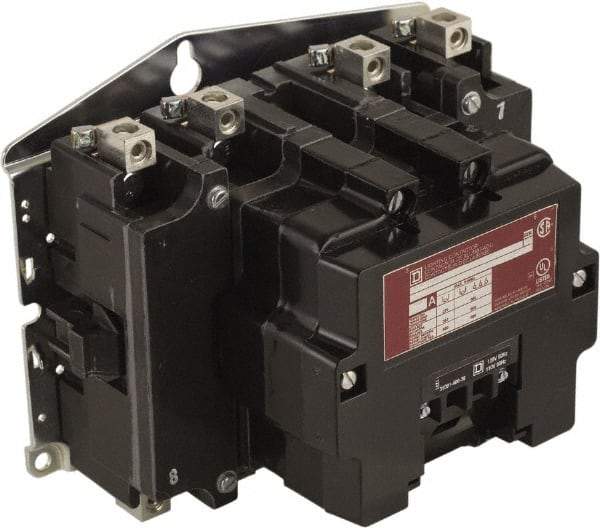 Square D - No Enclosure, 4 Pole, Electrically Held Lighting Contactor - 100 A (Tungsten), 220 VAC at 50 Hz, 240 VAC at 60 Hz - Eagle Tool & Supply