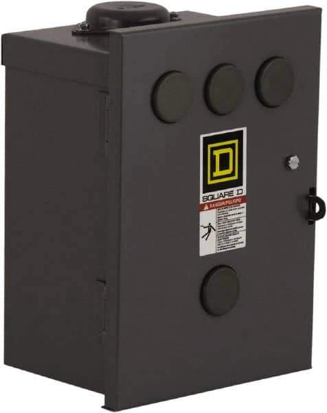 Square D - 3R NEMA Rated, 3 Pole, Electrically Held Lighting Contactor - 100 A (Tungsten), 110 VAC at 50 Hz, 120 VAC at 60 Hz - Eagle Tool & Supply