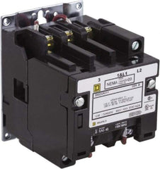 Square D - 2 Pole, 220 Coil VAC at 50 Hz, 240 Coil VAC at 60 Hz, 9 Amp NEMA Contactor - Open Enclosure, 50 Hz at 220 VAC and 60 Hz at 240 VAC - Eagle Tool & Supply