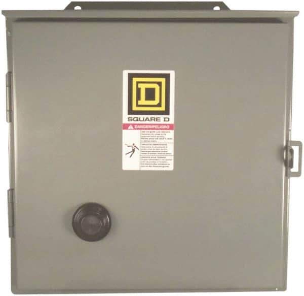 Square D - 110 Coil VAC at 50 Hz, 120 Coil VAC at 60 Hz, 18 Amp, Reversible Enclosed Enclosure NEMA Motor Starter - 3 Phase hp: 3 at 200 VAC, 3 at 230 VAC, 5 at 460 VAC, 5 at 575 VAC, 12 Enclosure Rating - Eagle Tool & Supply