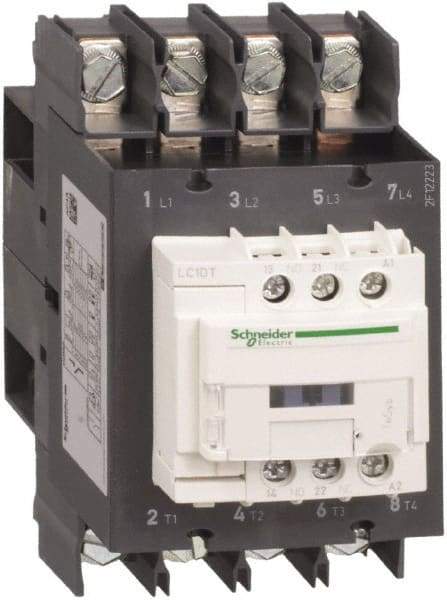 Schneider Electric - 4 Pole, 24 Coil VDC, 80 Amp at 440 VAC, Nonreversible IEC Contactor - Bureau Veritas, CCC, CSA, CSA C22.2 No. 14, DNV, EN/IEC 60947-4-1, EN/IEC 60947-5-1, GL, GOST, LROS, RINA, UL 508, UL Listed - Eagle Tool & Supply