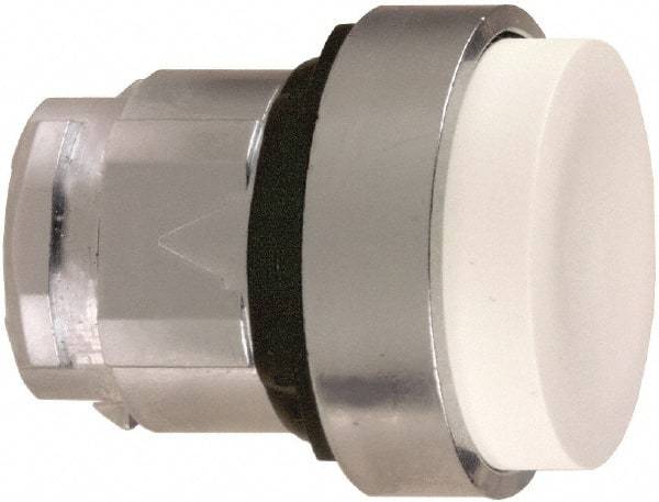 Schneider Electric - 22mm Mount Hole, Extended Straight, Pushbutton Switch Only - Round, White Pushbutton, Nonilluminated, Momentary (MO) - Eagle Tool & Supply