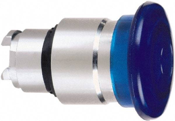 Schneider Electric - 22mm Mount Hole, Extended Mushroom Head, Pushbutton Switch Only - Round, Blue Pushbutton, Nonilluminated, Momentary (MO) - Eagle Tool & Supply