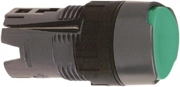 Schneider Electric - 16mm Mount Hole, Flush, Pushbutton Switch Only - Round, Green Pushbutton, Nonilluminated, Momentary (MO), Vibration Resistant - Eagle Tool & Supply