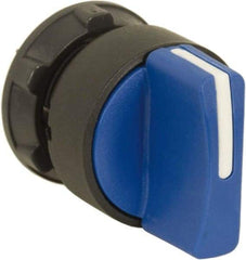 Schneider Electric - 22mm Mount Hole, 3 Position, Handle Operated, Selector Switch Only - Blue, Maintained (MA), Nonilluminated, Shock, Vibration and Water Resistant - Eagle Tool & Supply
