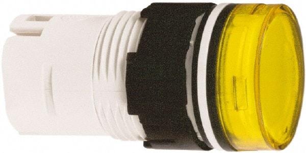 Schneider Electric - Yellow Lens LED Pilot Light - Round Lens, Shock Resistant, Vibration Resistant - Eagle Tool & Supply