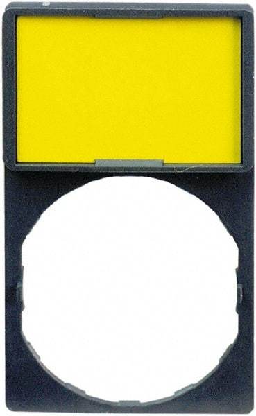 Schneider Electric - Rectangular, Legend Plate - Blank - White and Yellow Background, 22mm Hole Diameter, 30mm Wide x 40mm High - Eagle Tool & Supply