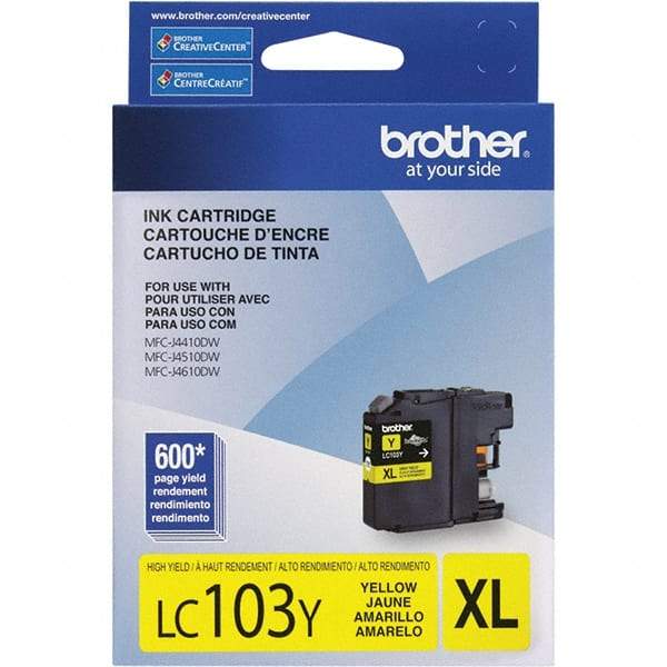 Brother - Yellow Ink Cartridge - Use with Brother DCP-J152W, MFC-J245, J285DW, J4310DW, J4410DW, J450DW, J4510DW, J4610DW, J470DW, J4710DW, J475DW, J650DW, J6520DW, J6720DW, J6920DW, J870DW, J875DW - Eagle Tool & Supply
