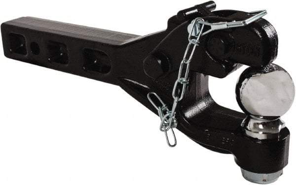 Buyers Products - 12,000 Lb Capacity, 15.52" Long, 2" Shank, Pintle Hook Hitch Drawbar with Ball - Vehicle Class Unrated, 9/16" Ball Hole Diam, 2" Ball Diam - Eagle Tool & Supply