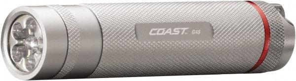 Coast Cutlery - White LED Bulb, 150 Lumens, Industrial/Tactical Flashlight - Silver Aluminum Body, 3 AAA Batteries Included - Eagle Tool & Supply