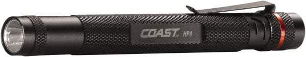 Coast Cutlery - White LED Bulb, 100 Lumens, Industrial/Tactical Flashlight - Black Aluminum Body, 2 AAA Batteries Included - Eagle Tool & Supply