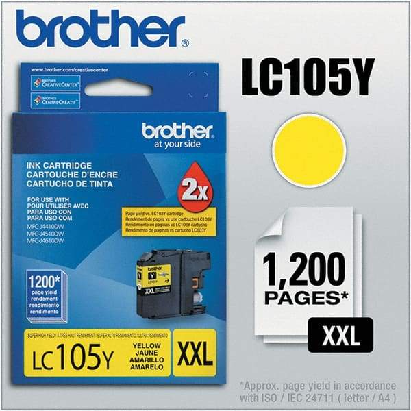 Brother - Yellow Ink Cartridge - Use with Brother MFC-J4310DW, J4410DW, J4510DW, J4610DW, J4710DW, J6520DW, J6720DW, J6920DW - Eagle Tool & Supply