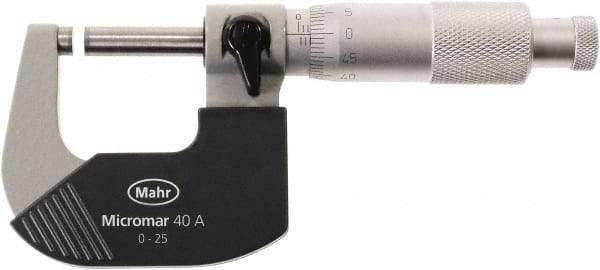 Mahr - 150 to 175mm Range, 0.01mm Graduation, Mechanical Outside Micrometer - Ratchet Stop Thimble - Eagle Tool & Supply