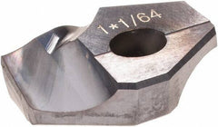 Hertel - Series HMD, 1-1/64" Diam Grade HC225MD 140° Replaceable Drill Tip - Carbide, TiCN Finish - Eagle Tool & Supply