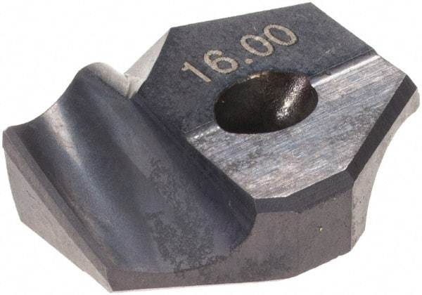 Hertel - Series HMD, 16mm Diam Grade HC125MD 140° Replaceable Drill Tip - Carbide, TiAlN Finish - Eagle Tool & Supply