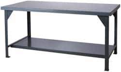 Durham - 72 Wide x 36" Deep x 34" High, Steel Workbench - Rounded Edge, Fixed Legs - Eagle Tool & Supply