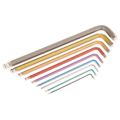 8MM BALL END LONG HEX KEY GOLD CHROME V-MOLY HARDENED - Eagle Tool & Supply