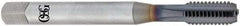 OSG - M12x1.25 Metric Fine 5 Flute TiCN Finish Powdered Metal Straight Flute Machine Tap - Modified Bottoming, Right Hand Thread, 3-3/8" OAL, 1-21/32" Thread Length, D5 Limit, Oversize - Exact Industrial Supply