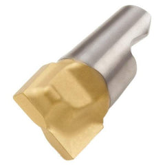 Seco - MM08 M03 Grade T60M Carbide End Milling Tip Insert - TiAlN/TiN Finish, 2 Flutes, 0.315" Cutting Diam, 0.216" Depth of Cut, 0.268" Extension - Eagle Tool & Supply