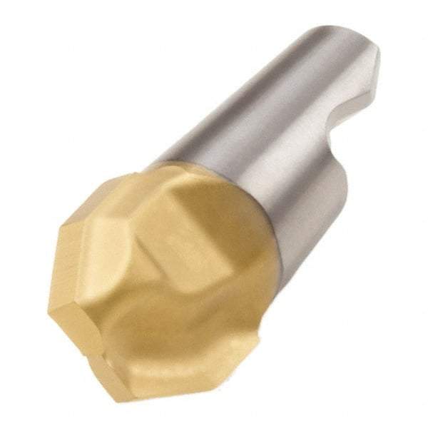 Seco - MM08 E03 Grade T60M Carbide Chamfer Milling Tip Insert - TiAlN/TiN Finish, 2 Flutes, 0.315" Cutting Diam, 0.13" Depth of Cut, 0.302" Extension, 0.114" Cnr Rad - Eagle Tool & Supply