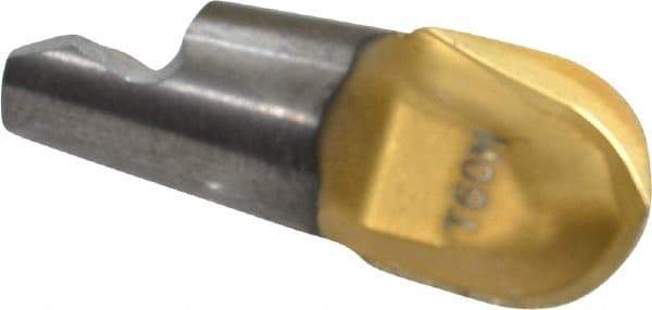 Seco - MM10 M04 Grade T60M Carbide Ball Nose Milling Tip Insert - TiAlN/TiN Finish, 2 Flutes, 3/8" Cutting Diam, 0.403" Depth of Cut, 0.462" Extension, 3/16" Cnr Rad - Eagle Tool & Supply