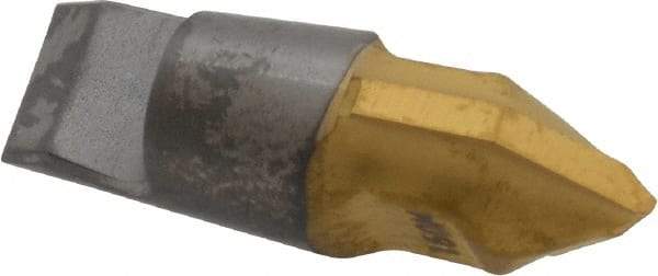 Seco - MM10 M03 Grade T60M Carbide Center Drill Milling Tip Insert - TiAlN/TiN Finish, 2 Flutes, 0.394" Cutting Diam, 0.197" Depth of Cut, 0.465" Extension, 0.217" Cnr Rad - Eagle Tool & Supply
