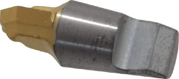 Seco - MM10 E03 Grade T60M Carbide Chamfer Milling Tip Insert - TiAlN/TiN Finish, 2 Flutes, 0.394" Cutting Diam, 0.102" Depth of Cut, 0.334" Extension, 0.173" Cnr Rad - Eagle Tool & Supply