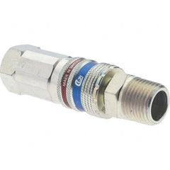 Dynabrade - 2 Piece 1/2" Body 1/2 NPT 150 psi Brass/Steel Industrial Pneumatic Coupling Plug Set - Eagle Tool & Supply