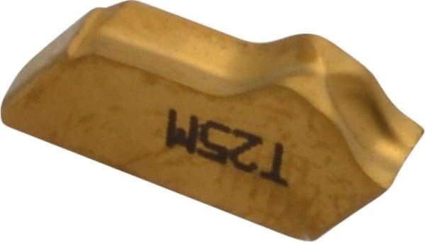 Seco - 150.103 14 T25M Grade, 0.122" Cutting Width, Carbide Cutoff Insert - 0° Neutral Lead Angle, 0.008" Cnr Rad, TiC/TiCN/TiN Coated, Single End - Eagle Tool & Supply