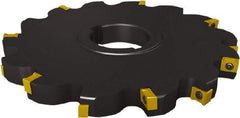 Seco - Arbor Hole Connection, 1/2" Cutting Width, 0.709" Depth of Cut, 3" Cutter Diam, 1" Hole Diam, 4 Tooth Indexable Slotting Cutter - 335.18 Toolholder, LNK.. 08.. Insert - Eagle Tool & Supply