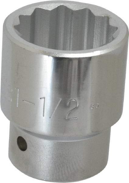 Proto - 1-1/2", 1" Drive, Standard Hand Socket - 12 Points, 2-3/4" OAL - Eagle Tool & Supply