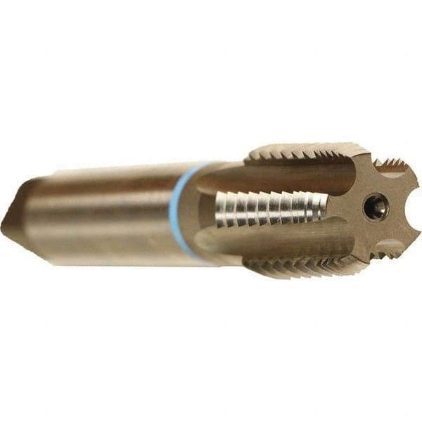 Emuge - Bright Finish, Cobalt, Interrupted Thread Pipe Tap - 6.299 Inch Overall Length, 1-3/4 Inch Thread Length, 0.84 Inch Square Size, Series KEG - Eagle Tool & Supply