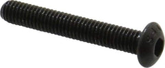 Value Collection - #10-32 UNF Hex Socket Drive, Button Screw - Alloy Steel, Black Oxide Finish, Fully Threaded, 1-1/4" Length Under Head - Eagle Tool & Supply